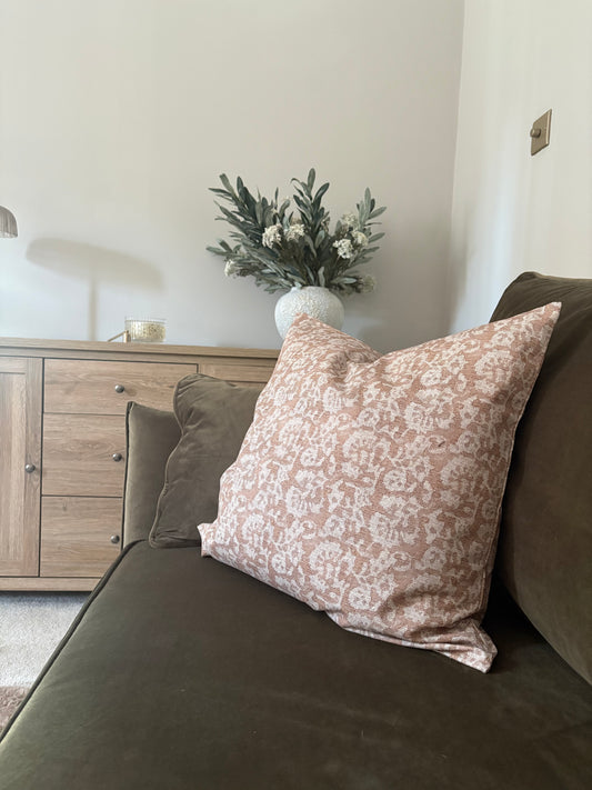 Floral print cotton country cushion 45 x 45xm