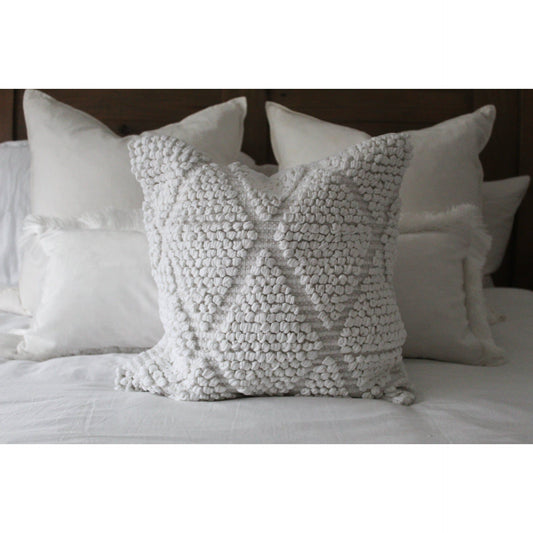 Natural White Embroidered Cushion Cover 45 x 45cm GABRIELA