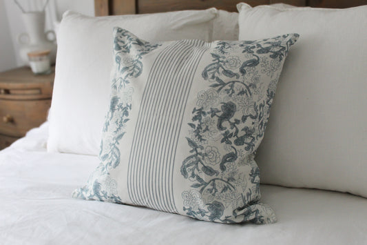 Floral English country cotton cushion