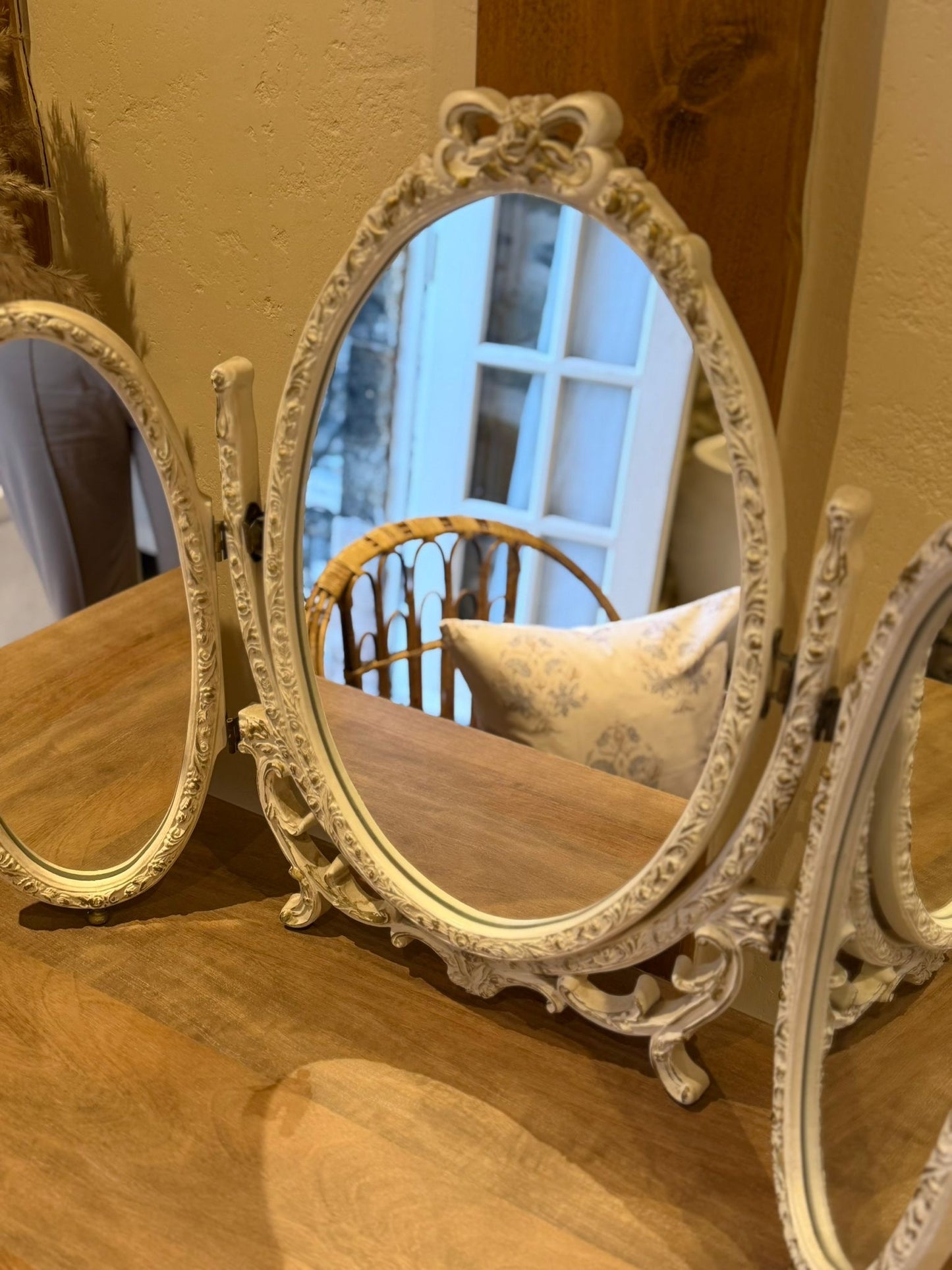 Light grey and blue cotton floral cushion 45 x 45cm