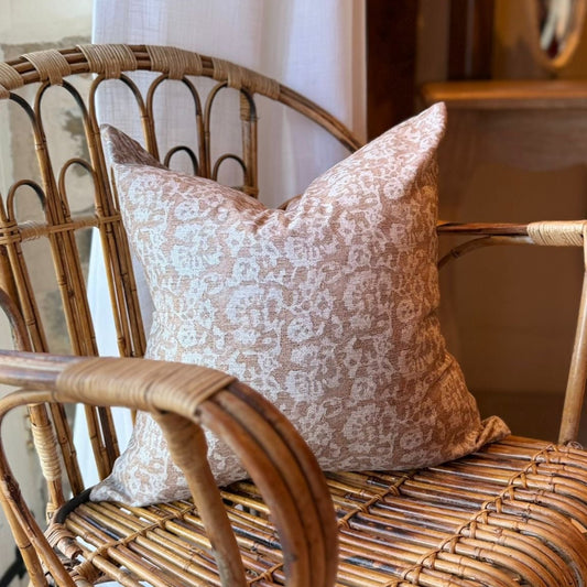Floral print cotton country cushion 45 x 45xm