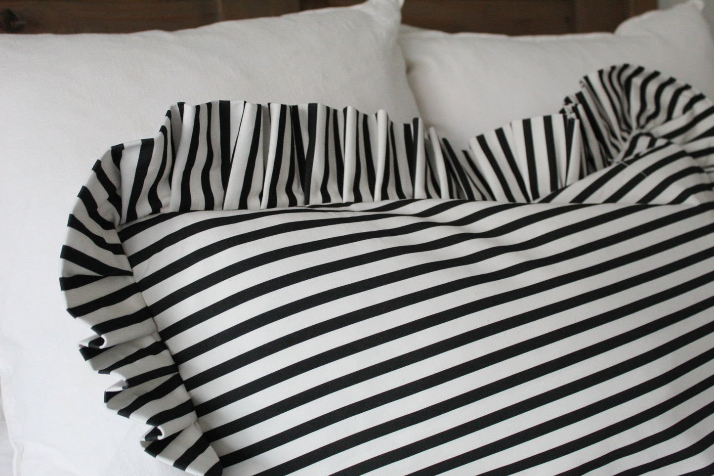 Stripe black lumbar pillow cover 60x40cm