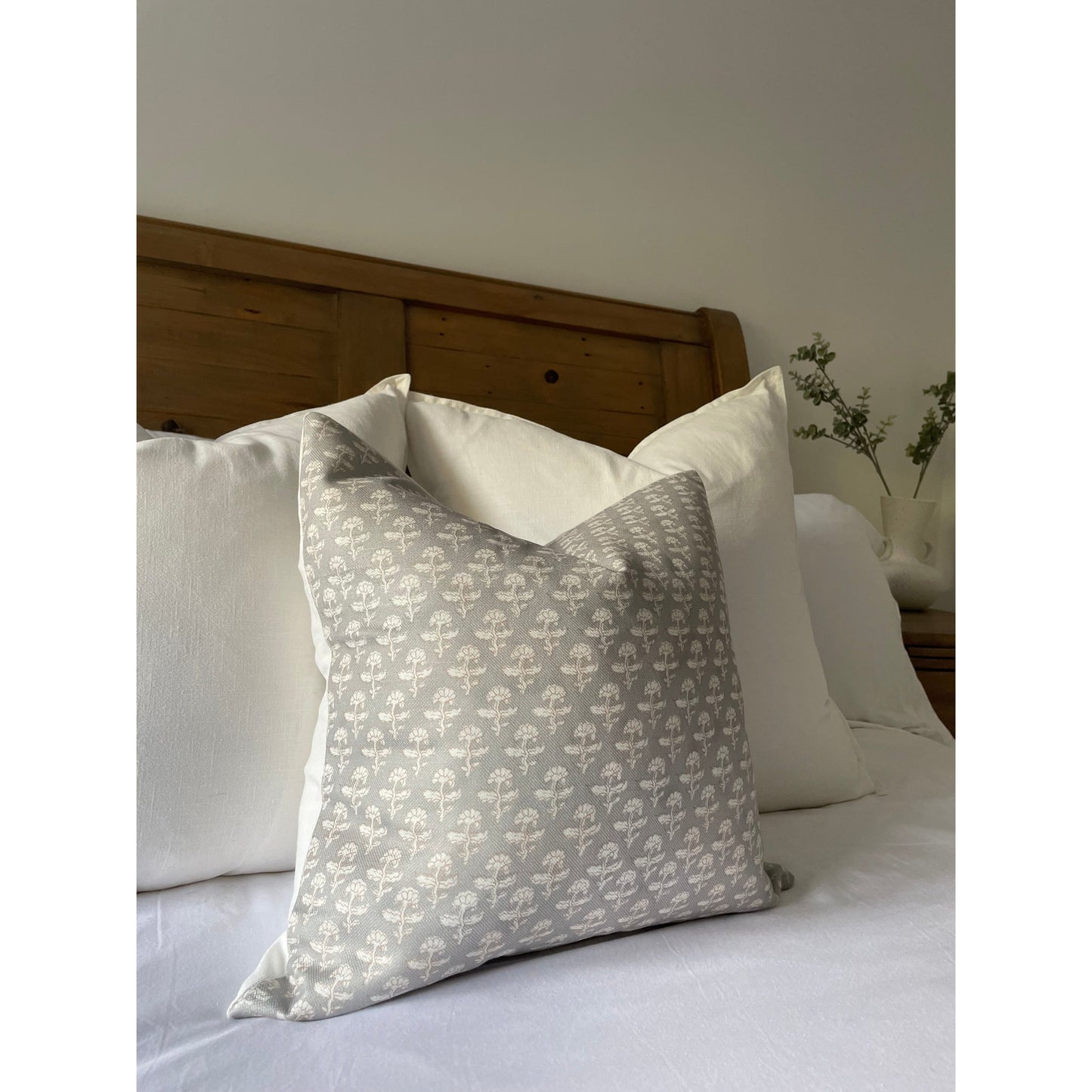 Floral print 45 x 45cm cotton cushion cover, country style linen cushion cover