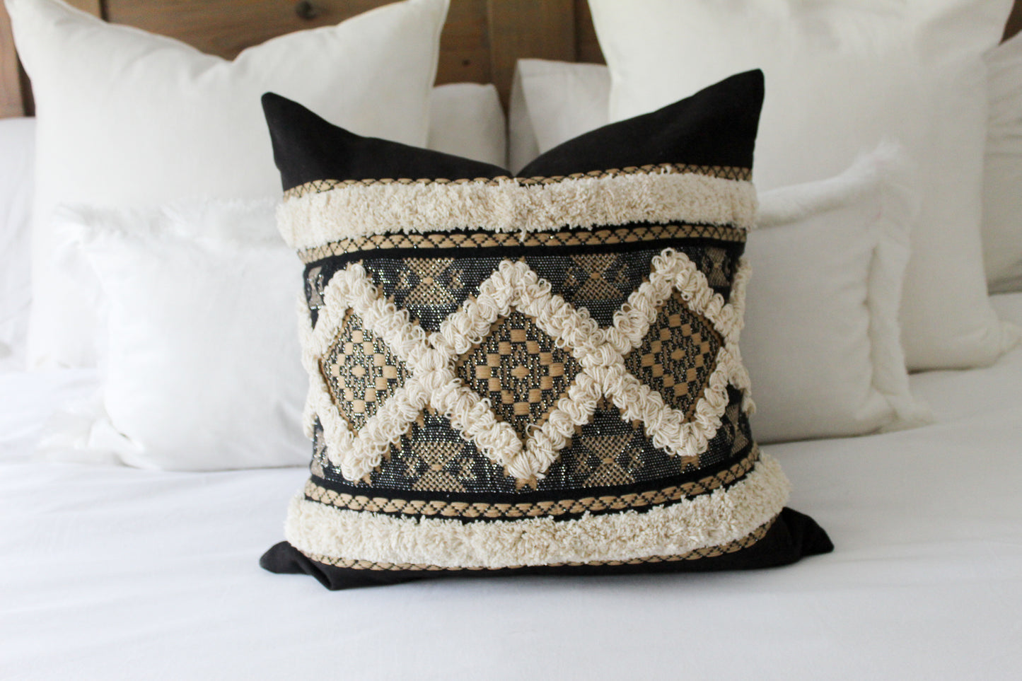 Black cotton throw cushion cover 45x45cm decorative beige sofa bed pillow case 18x18inch scatter cushions