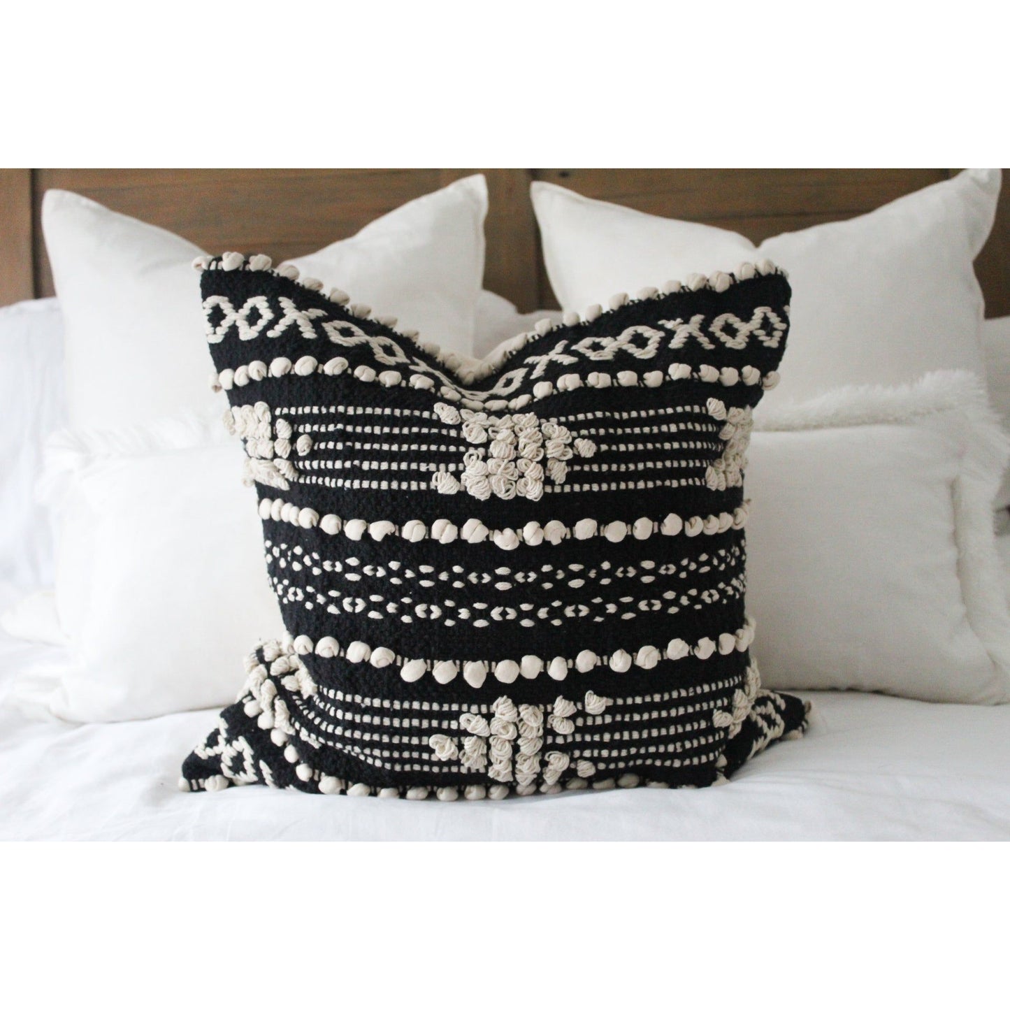 Black tan cotton throw cushion cover 45x45cm decorative handloom pillow case 18x18inch scatter cushions