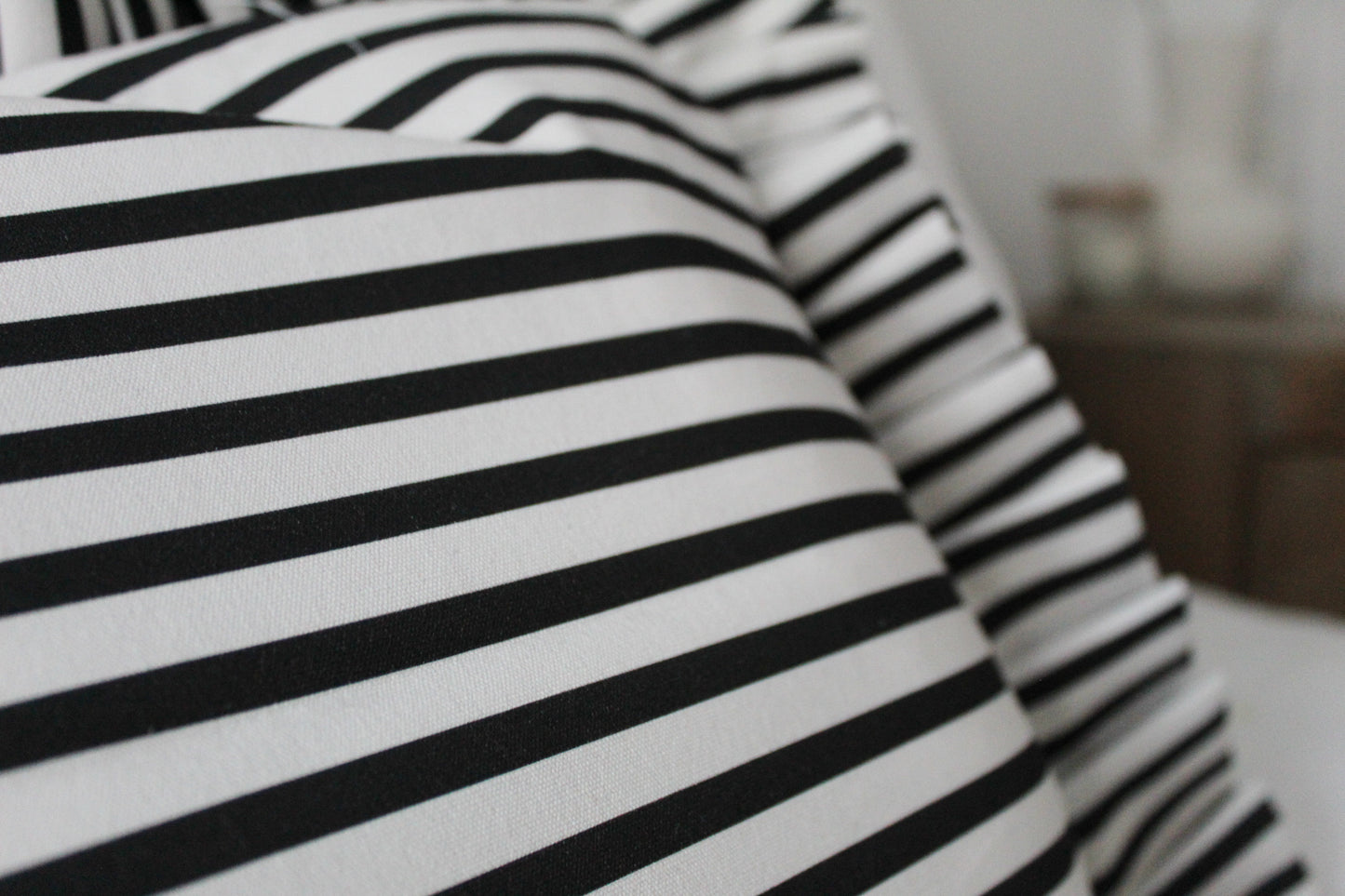 Stripe black lumbar pillow cover 60x40cm