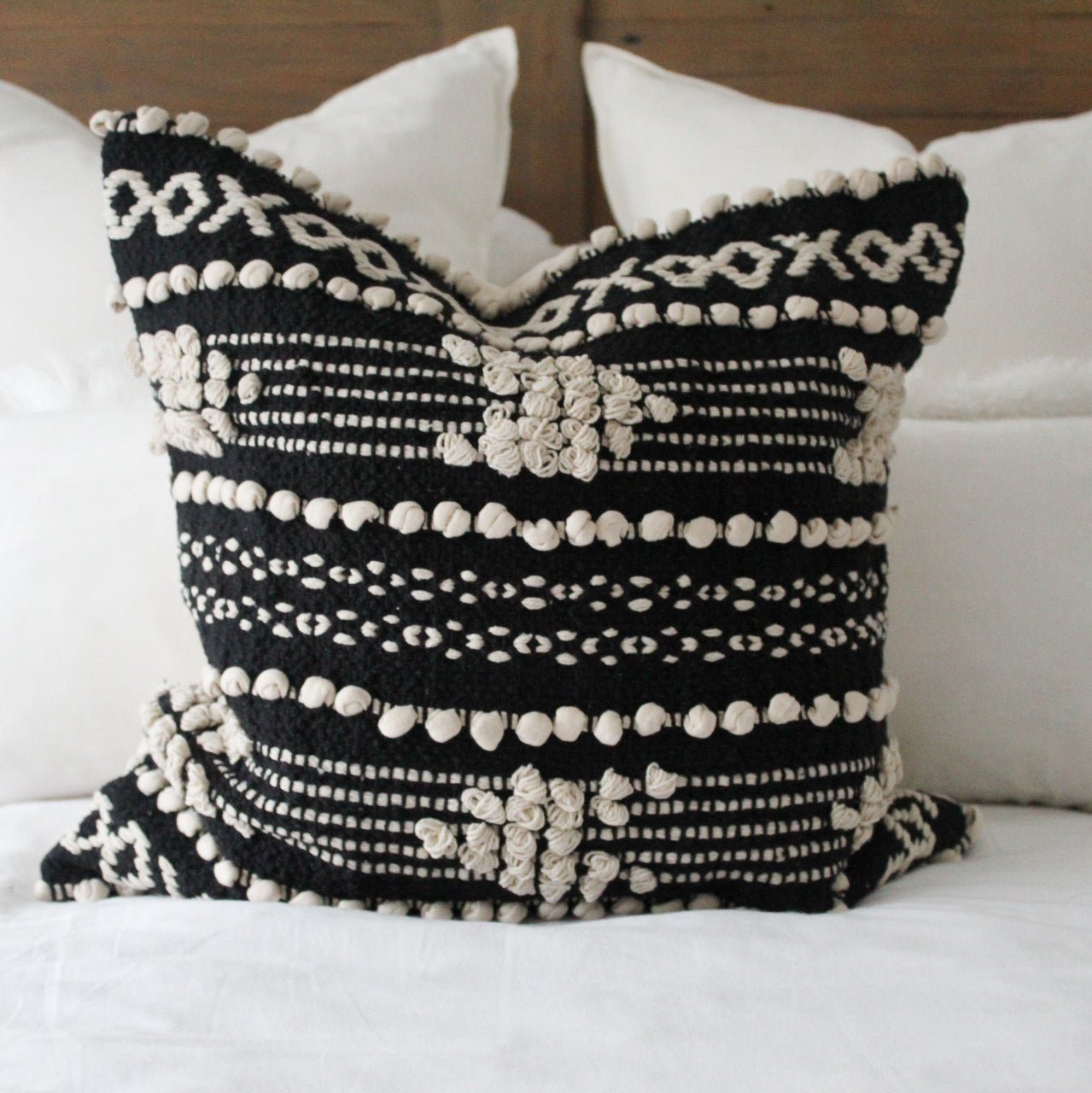 Black tan cotton throw cushion cover 45x45cm decorative handloom pillow case 18x18inch scatter cushions