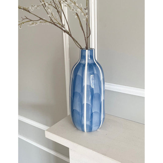 Blue tall floor vase