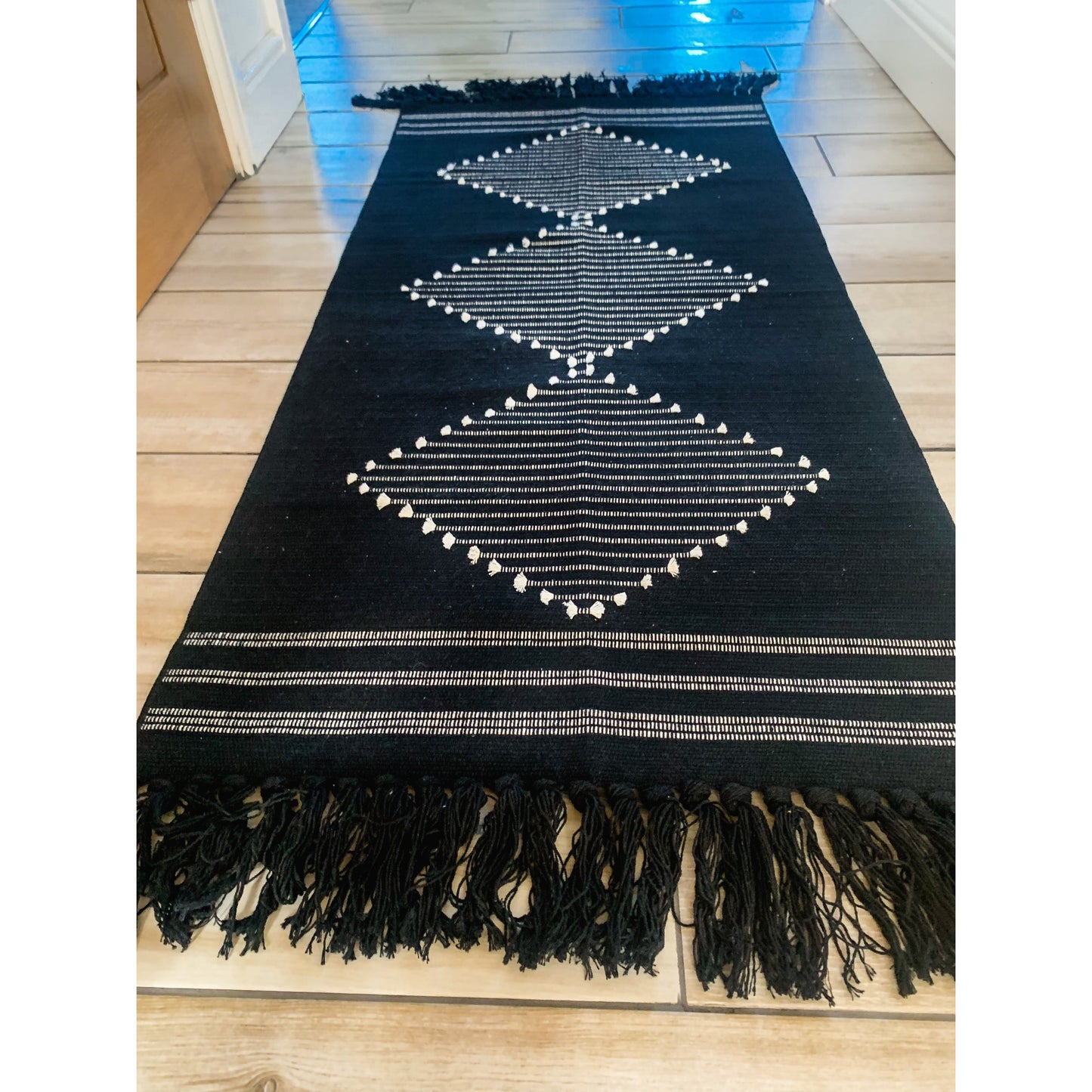 Black Tassel Hallway Runner 60 x 130cm