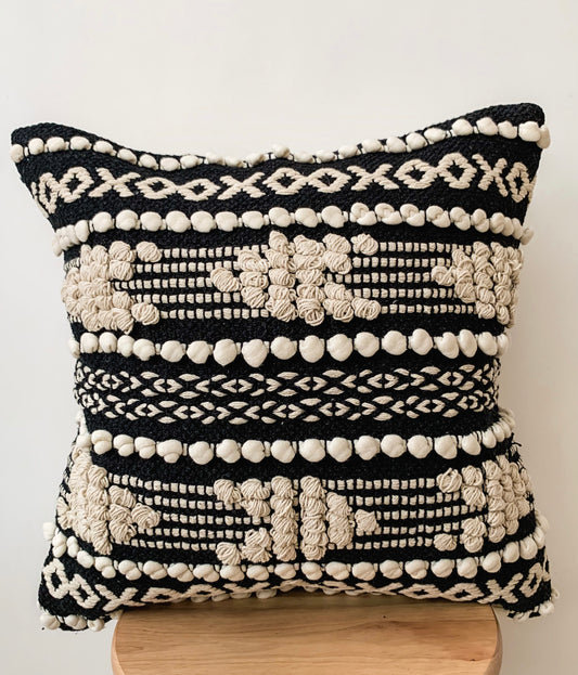 Black Cotton Cushion Cover 45 x 45cm - Holly