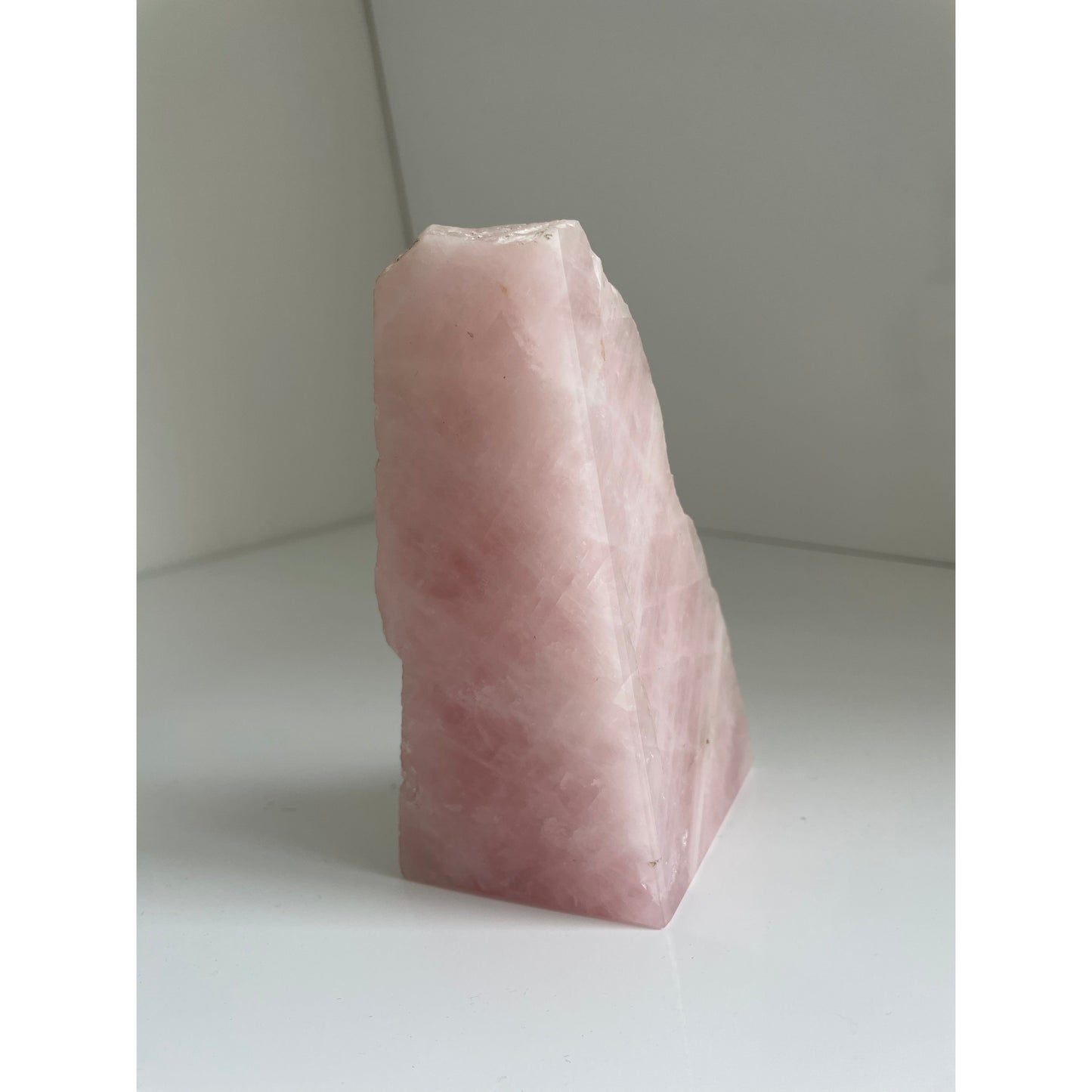 Pink quartz agate stone bookends