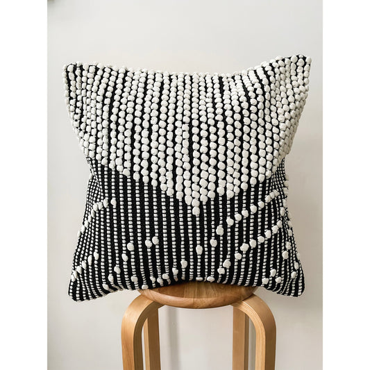 Black Embroidered Cushion Cover 50 x 50cm - Giorgia