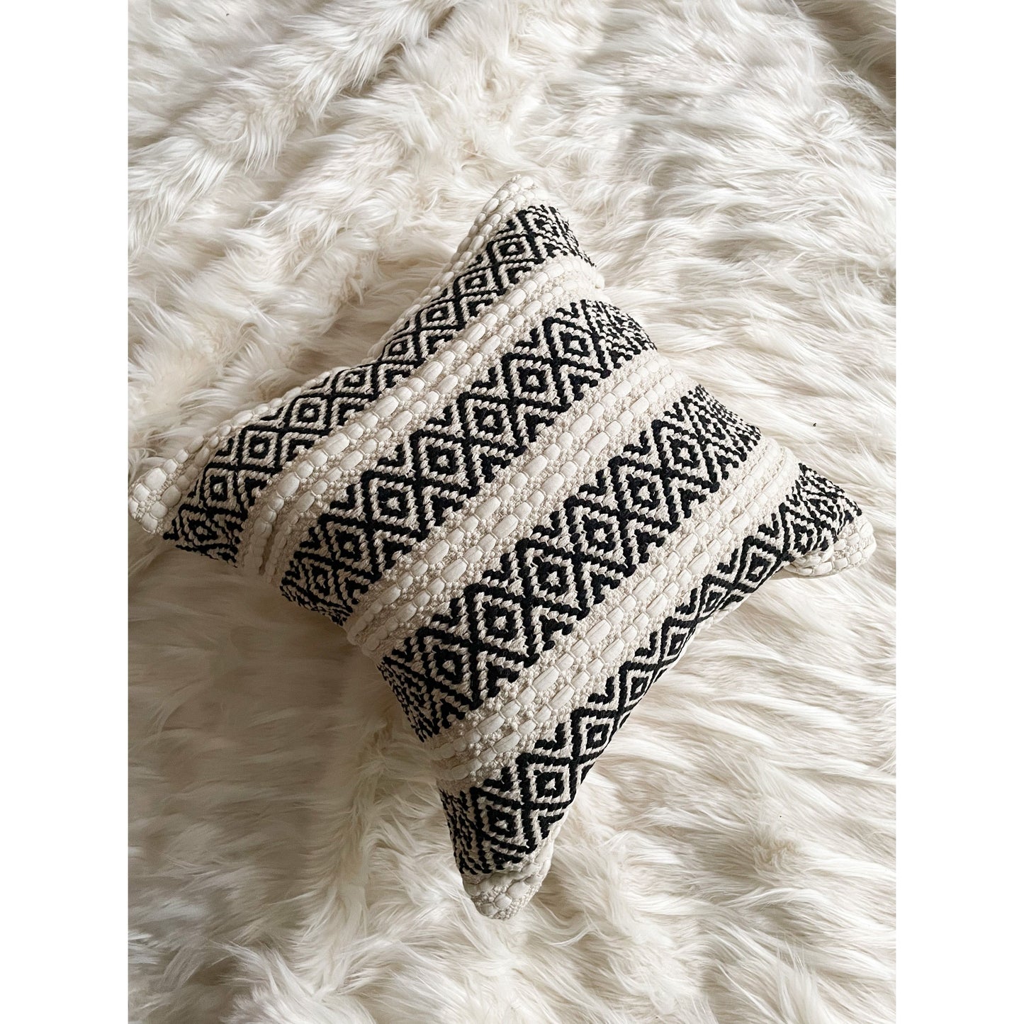 Black cotton throw cushion cover 45x45cm decorative cotton handloom pillow case 18x18inch scatter cushions