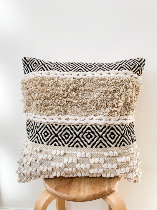 Beige Decorative Cotton Cushion Cover - Eleanor