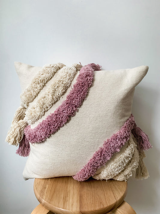 Pink Tassel Boho Cushion Cover 45 x 45cm - Milly