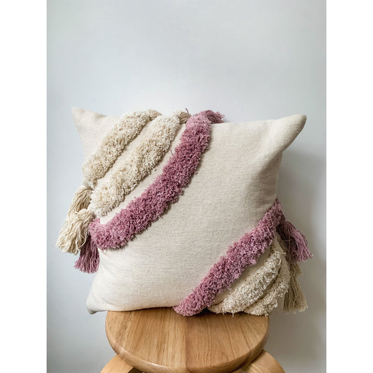 Pink Tassel Boho Cushion Cover 45 x 45cm - Milly