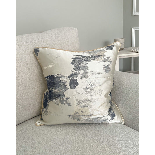 Satin Cushion Cover with Blue 45 x 45cm