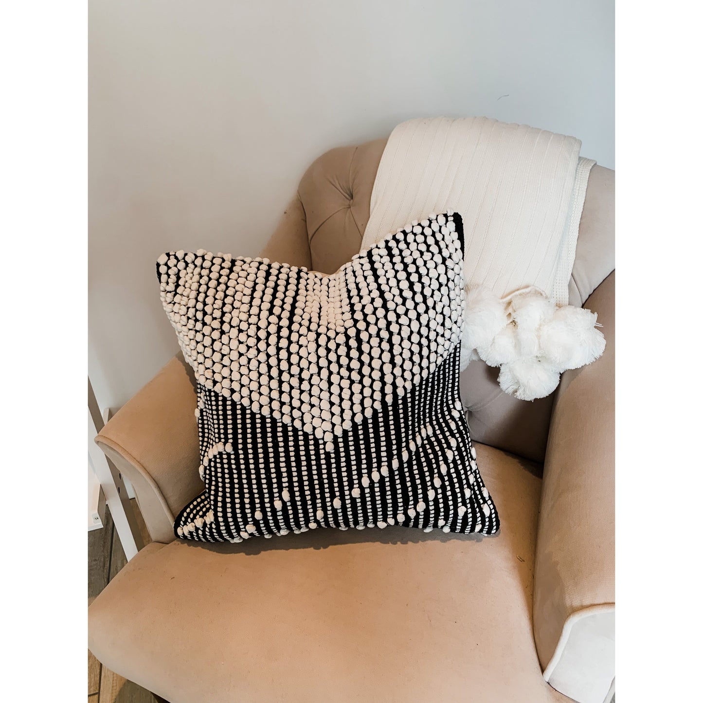 Black Embroidered Cushion Cover 50 x 50cm - Giorgia