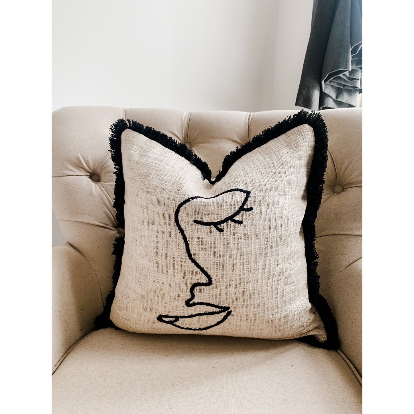 Abstract Face Fringe Cushion Cover - Betsy