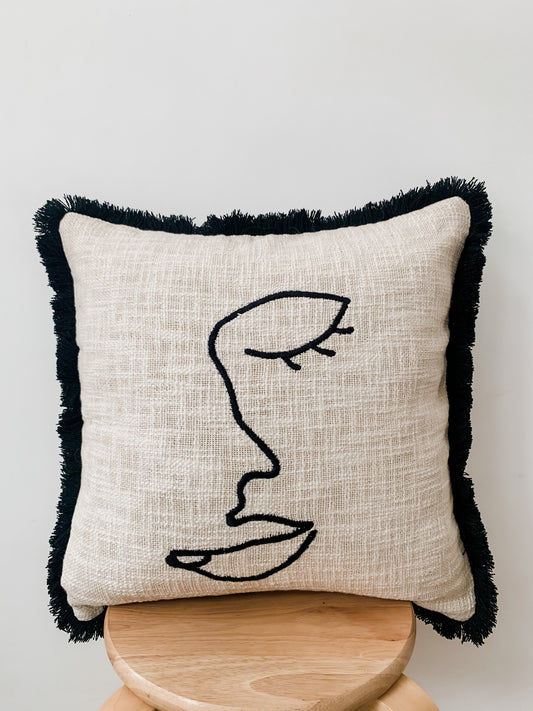 Abstract Face Fringe Cushion Cover - Betsy