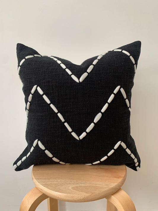 Black and White Cotton Cushion Cover - Delilah