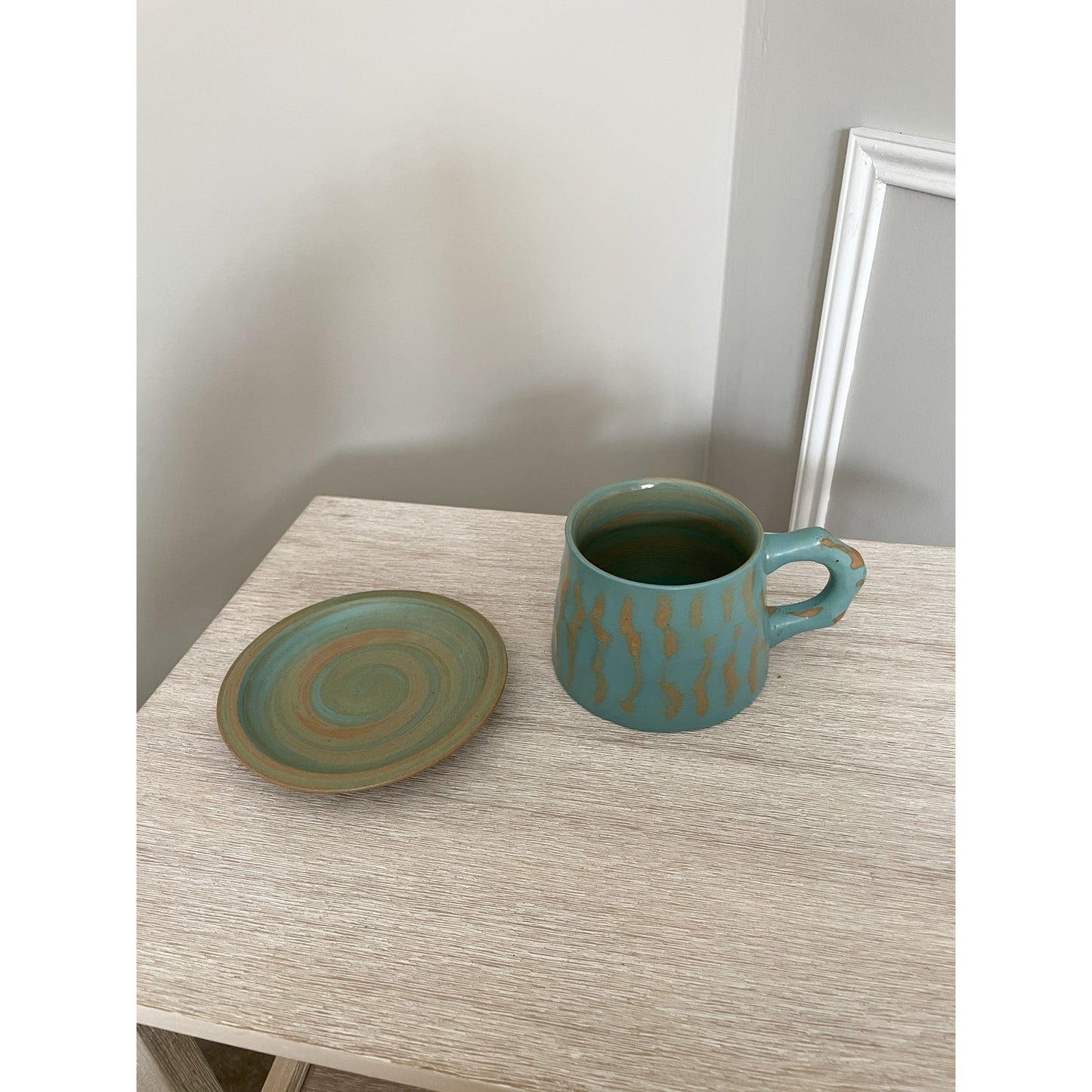 Blue cup and saucer set