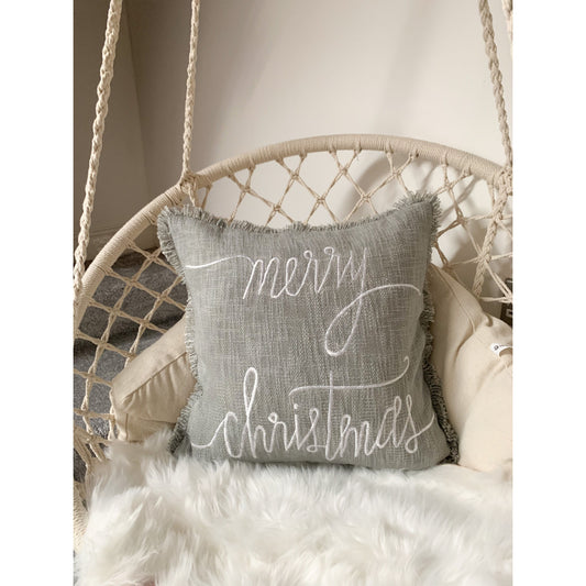 Grey Merry Christmas Cushion Cover