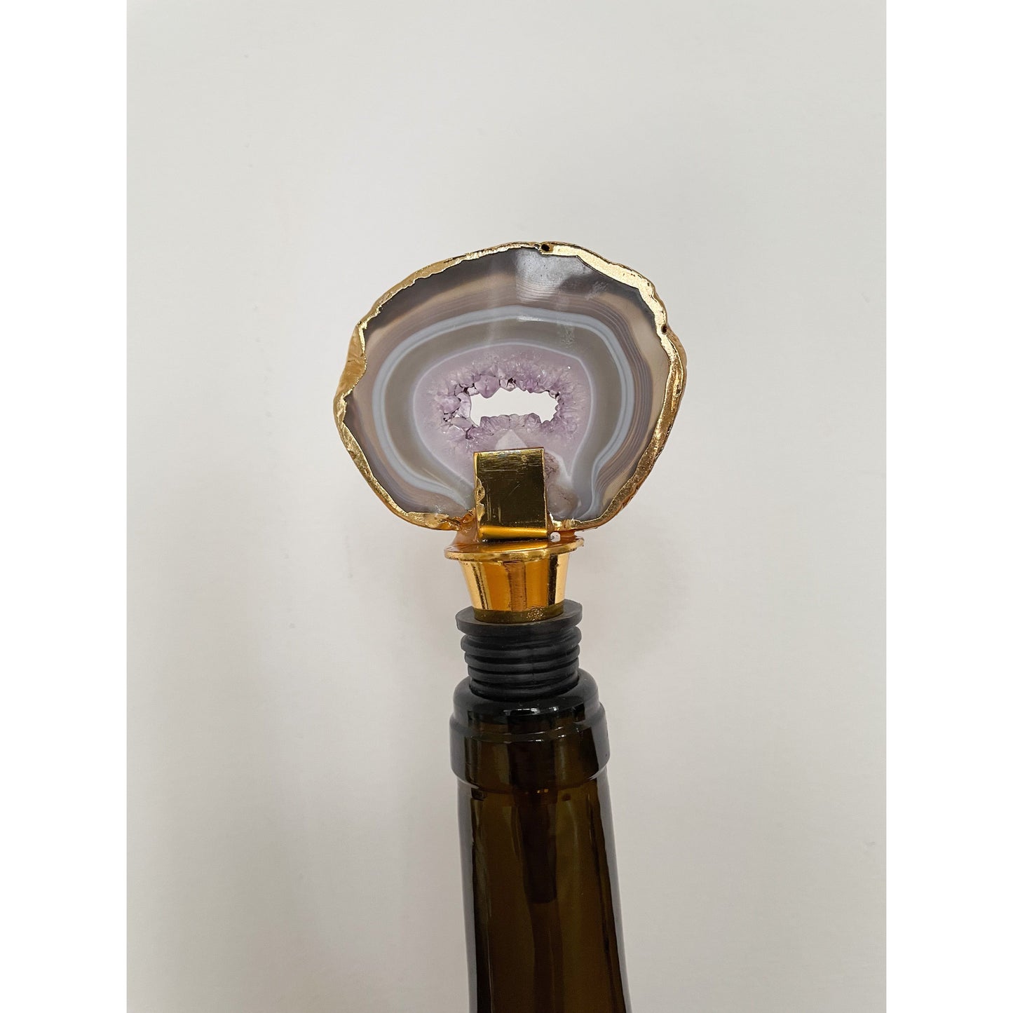 Purple Agate Stone Bottle Stopper