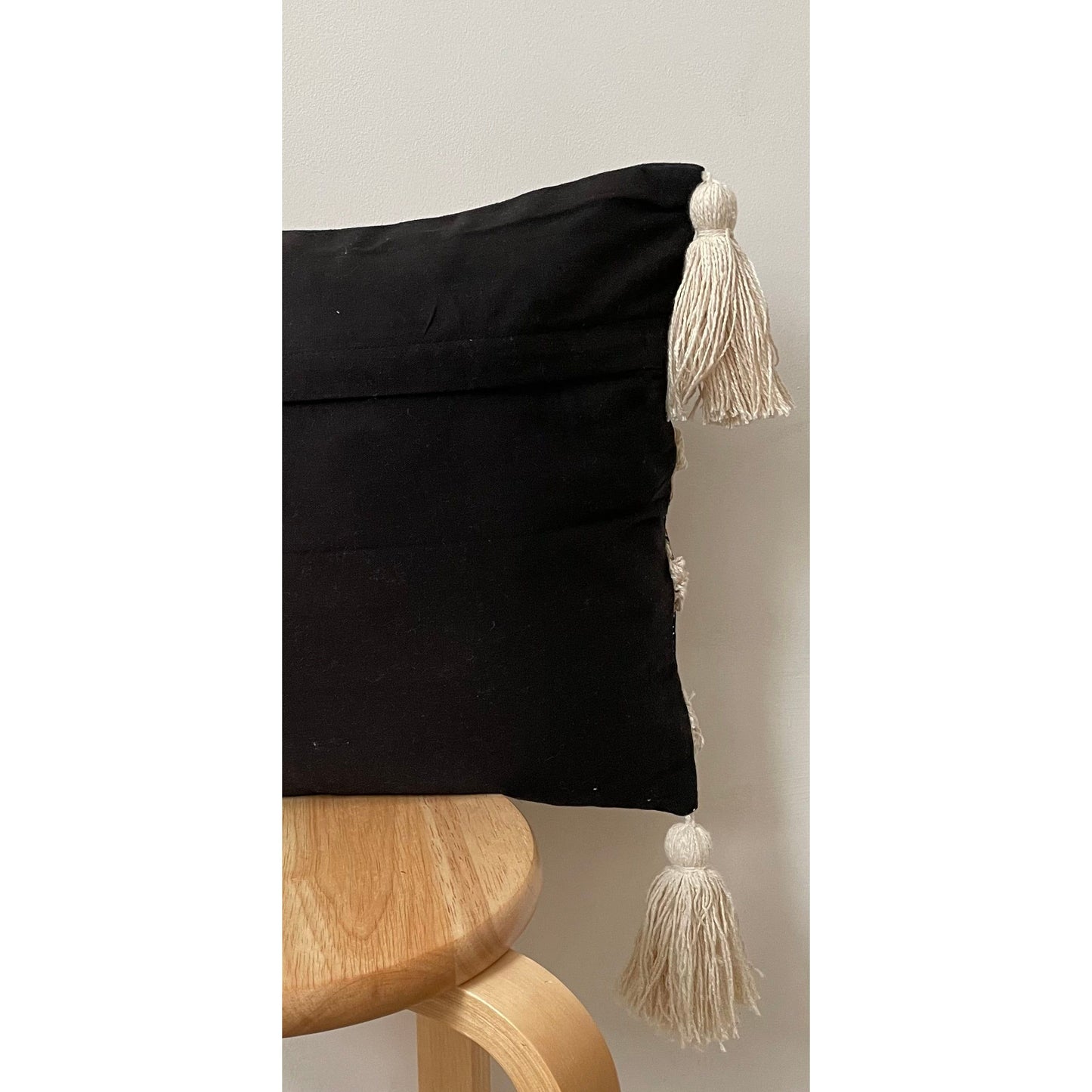 Black tan cotton throw cushion cover 50x30cm decorative black cotton linen pillow case 18x18inch scatter cushions