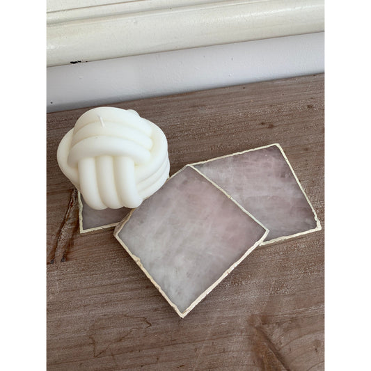 Pink Square Agate Stone Coasters