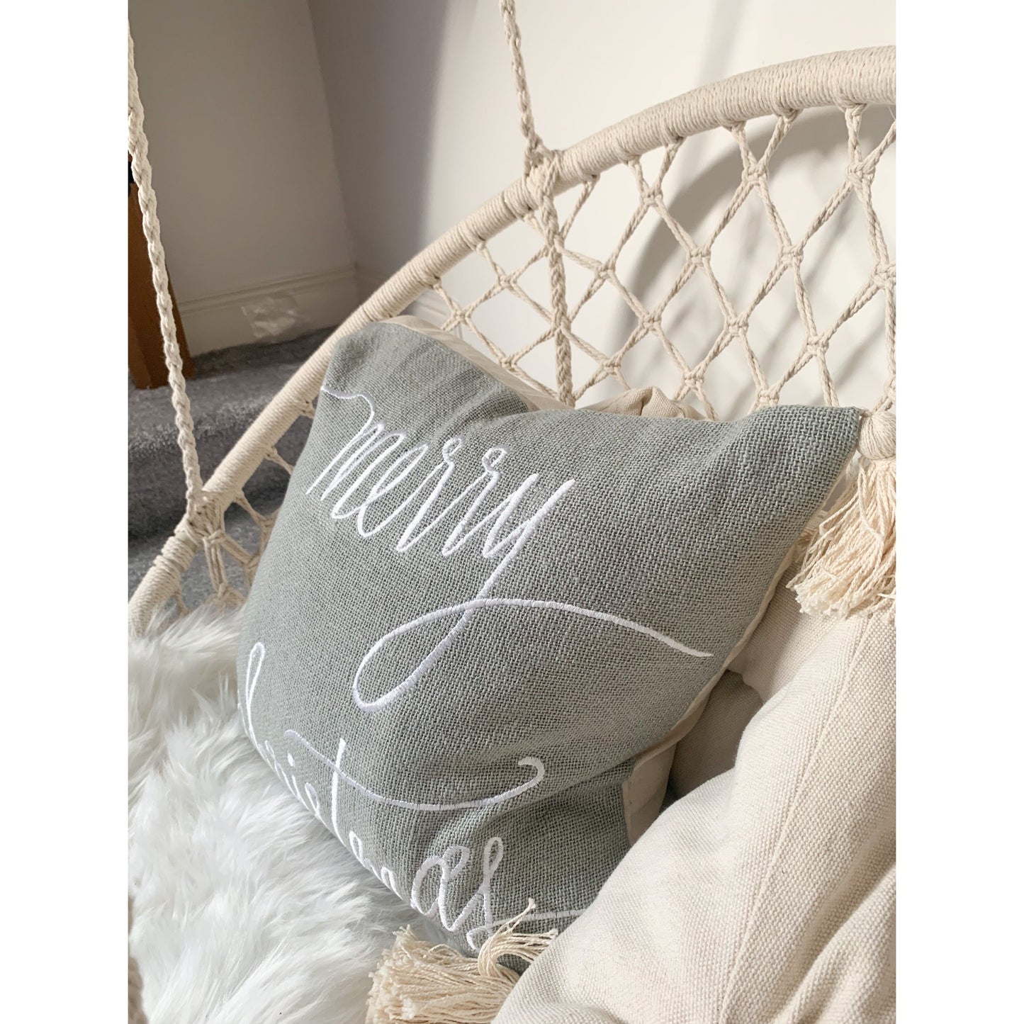 Grey Christmas Cushion Cover