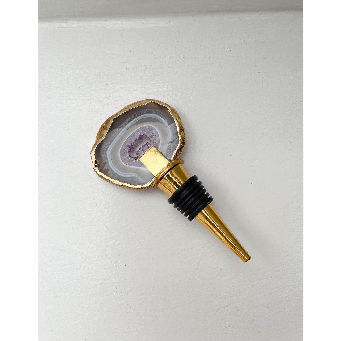 Purple Agate Stone Bottle Stopper