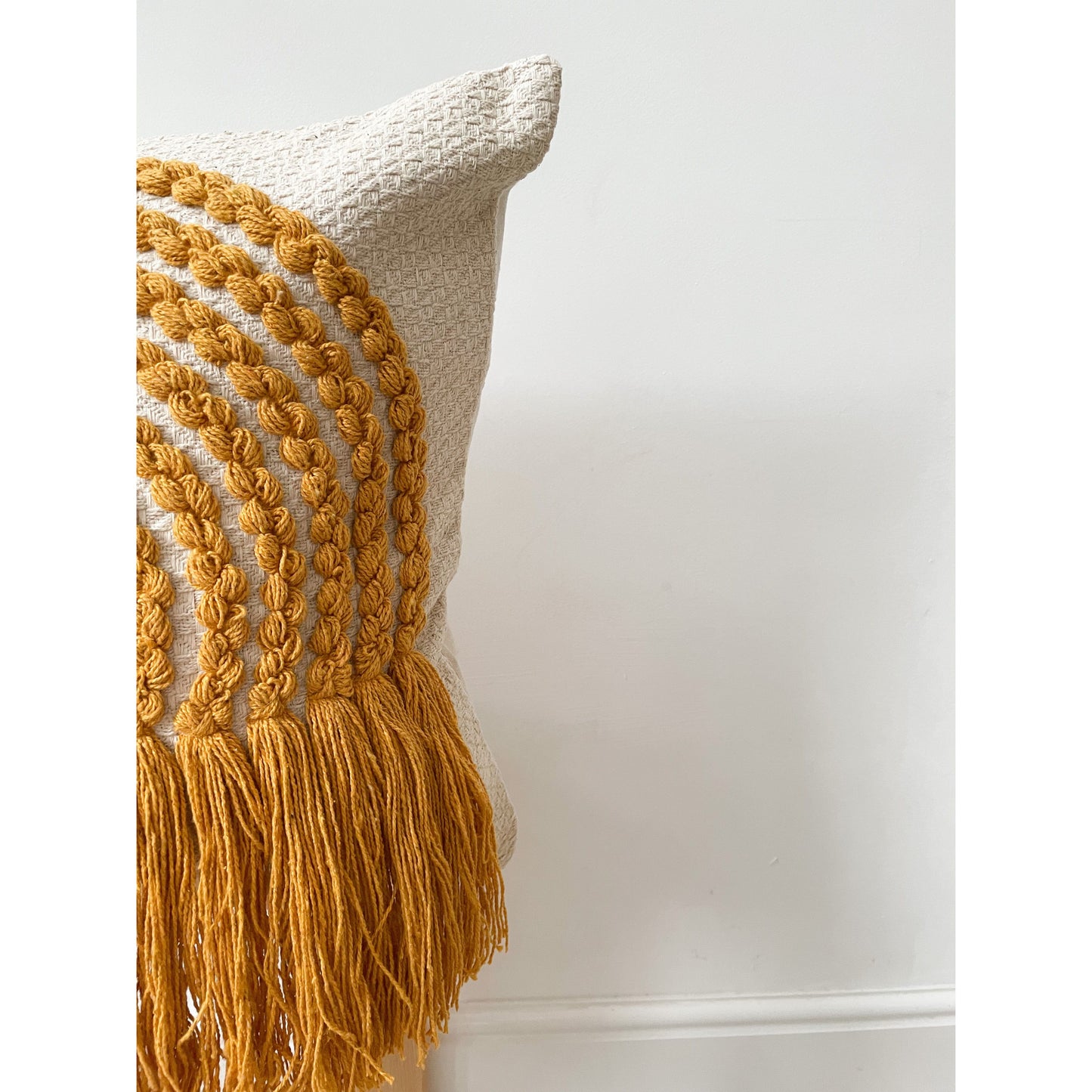 Rainbow Orange Tassel Boho Cushion Cover