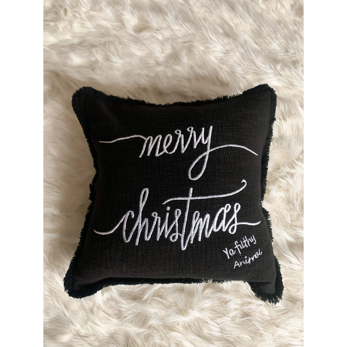 Black Merry Christmas Cushion Cover