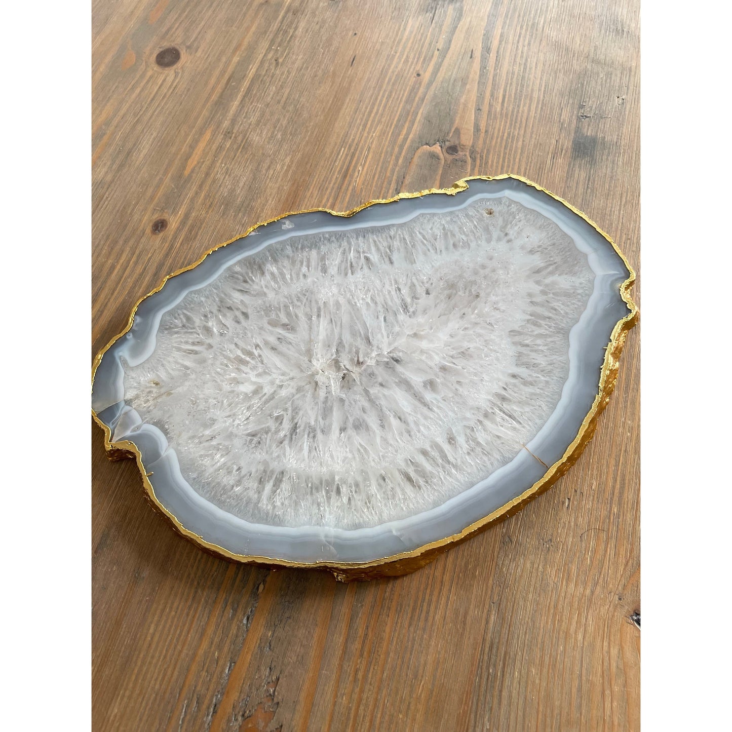 Agate Stone Cheese Board Platter in White Agate