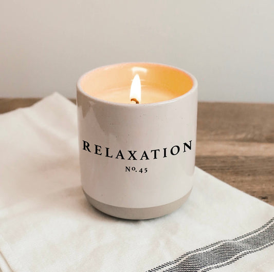 Relaxation Soy Scented Candle with Stoneware Jar