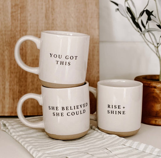 Motivational Stoneware Mugs