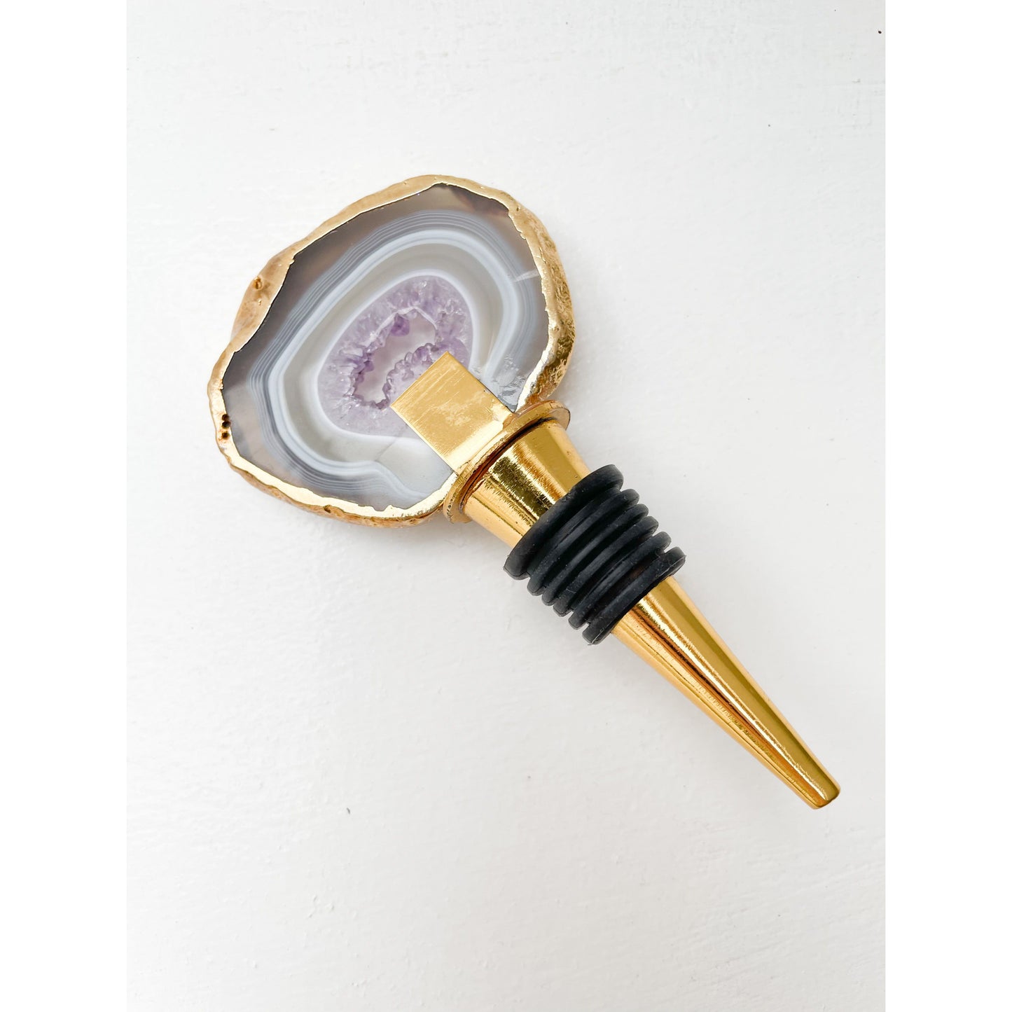 Purple Agate Stone Bottle Stopper