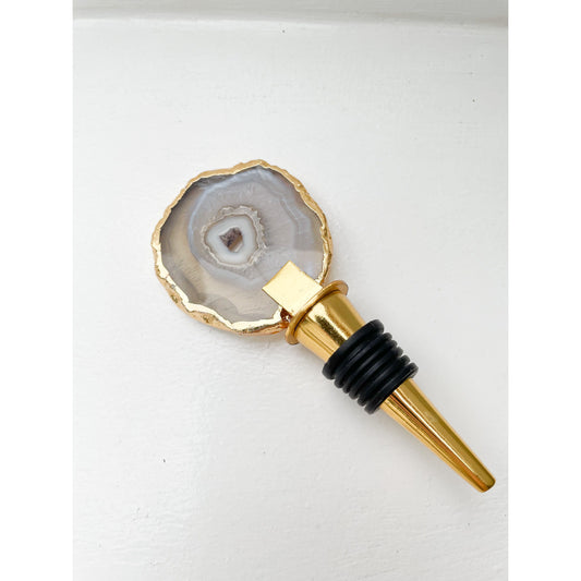 Agate Stone Bottle Stopper in Grey