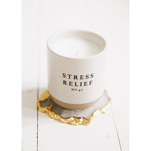 Stress Relief Soy Wax Candle with Stoneware Jar